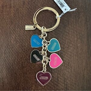 Coach Multi Heart Mix Key Ring F66398 NWT